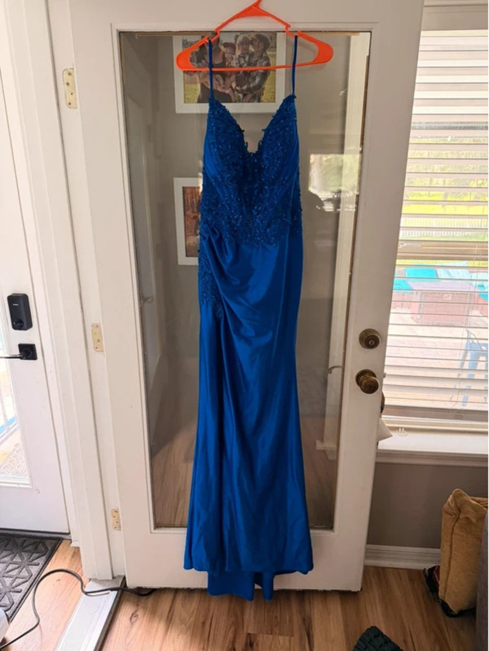 Ladivine by Cinderella Divine Royal Blue Sequin Lace Formal Size 12 Corset Back